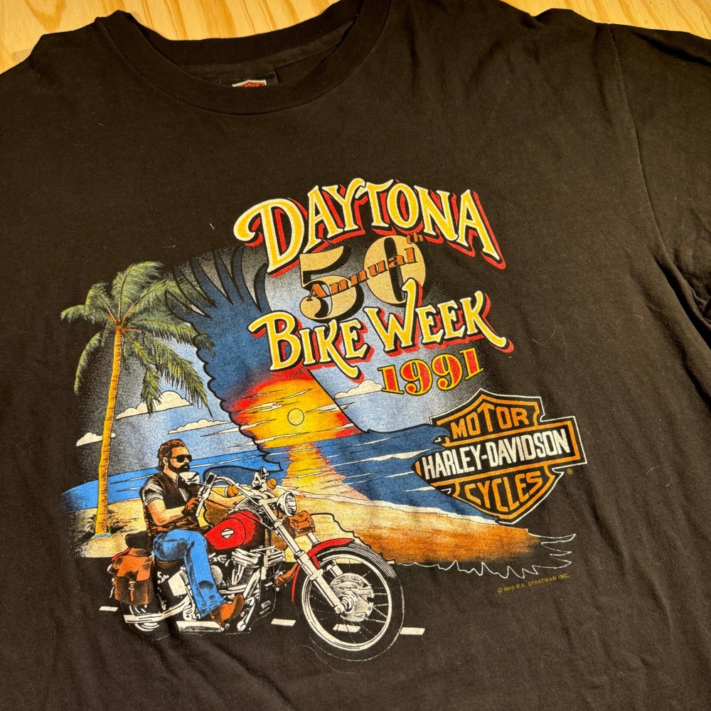 Harley Davidson Men's Daytona Bike Week Graphic Tee Black Vintage Size XXL